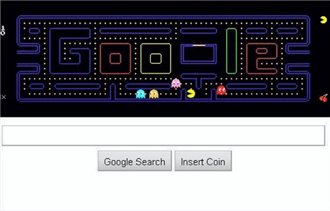 Capture d'écran de Google Pac-Man.