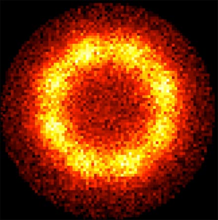 Des atomes d’antihydrogène libres s’annihilant au contact de la surface interne du piège d’ALPHA.