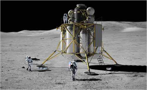 Module de descente lunaire Altair selon la conception d'un artiste de la NASA. Crédit NASA