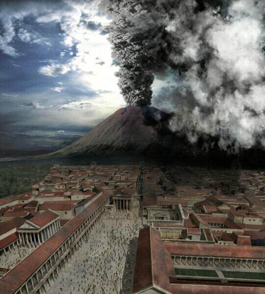 eruption vesuve volcan pompei