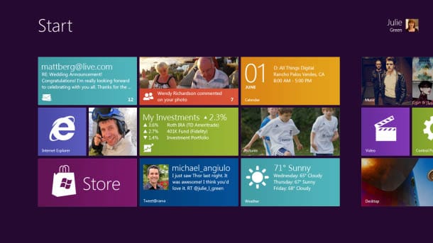 Windows 8 interface Metro