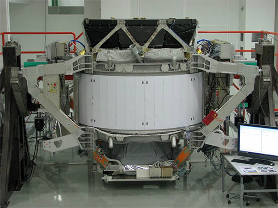 (Above) Alpha Magnetic Spectrometer (AMS-02) integration activities in Geneva, Switzerland. AMS will be launched on STS-134. Image : CERN
