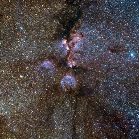ESO PR Photo eso1017a - La vision infrarouge de VISTA de la nébuleuse de la Patte de Chat - credit: ESO