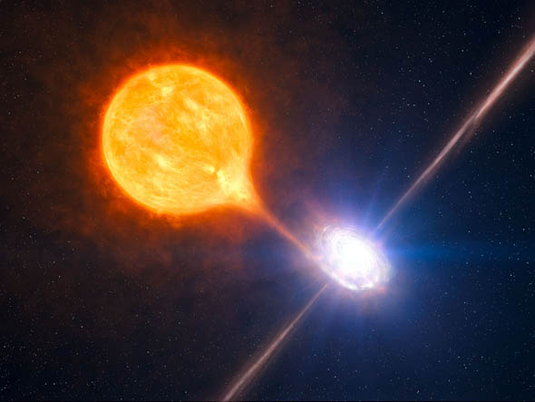 Un trou noir stellaire (vue d'artiste) - ESO PR Photo eso1028a - credit: ESO/L. Calçada/M.Kornmesser