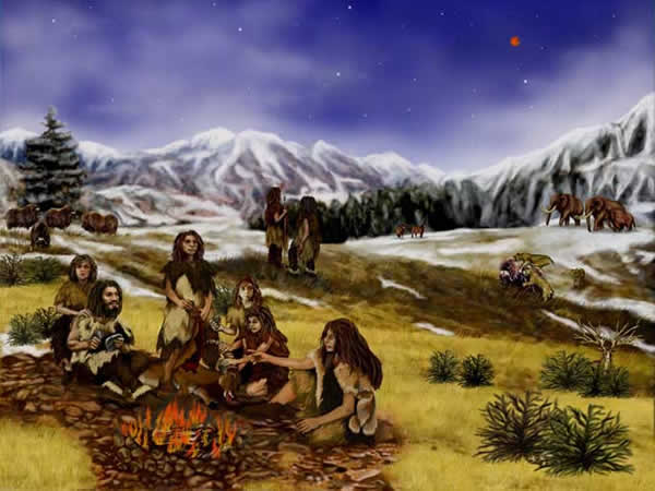Représentation classique des néandertaliens. By Purevizhun
