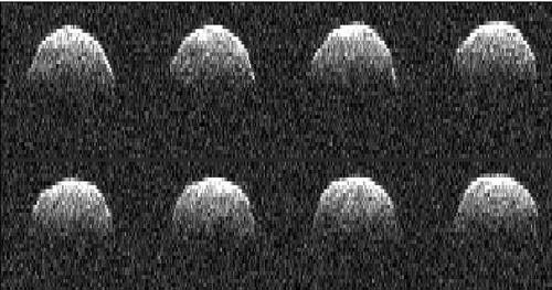 Image Doppler de l'astéroïde 1999 RQ36 par le radar Goldstone de la NASA. Credit: NASA